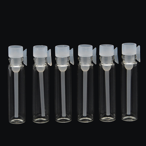 50 pcs/lot Mini verre parfum petit échantillon flacons bouteille <span class=keywords><strong>de</strong></span> parfum 1ml vide laboratoire liquide parfum Tube à essai bouteille d'essai - Product Image 1