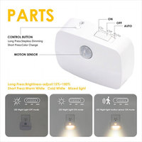 Lampe de nuit LED à détecteur de mouvement PIR, à brancher, allumage/extinction automatique, avec matériau ABS 36V, pour chambre à coucher, salle de bain, couloir, escalier