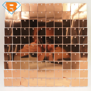 Panel de Fondo de Pared con Rejilla Dorada Champán, Panel de Lentejuelas Cuadradas Entrelazadas, Fondo Fotográfico Brillante para Decoración de Fiestas de Cumpleaños, Bodas y Eventos - Product Image 2
