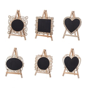 Mini support de notes pour enfants, <span class=keywords><strong>tableau</strong></span> noir, signes, artisanat en <span class=keywords><strong>bois</strong></span>, trépied, Base, maison, anniversaire, décoration de fête de mariage - Product Image 1