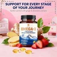 Gélules d'huile de poisson oméga 3 triple concentration OEM pour la santé des yeux, du cerveau et du système immunitaire, 3600 mg d'EPA et DHA, compléments en gélules