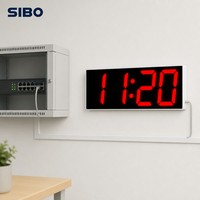 Jam Dinding LED Sinkronisasi Jaringan WS-604S WiFi NTP 6 Inci 4 Digit Jam Waktu Peredupan Otomatis 30 Alarm Relay Bel untuk Sekolah