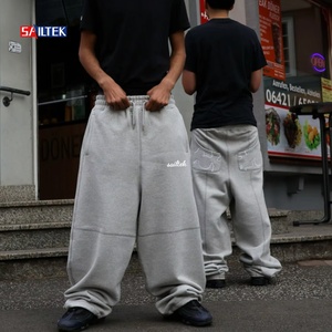 Özel Dikişli Büyük Beden Bol Paçalı Cepli Jogger Pantolonlar Yüksek Kaliteli Y2K İpli Vintage Bol Geniş Paçalı Eşofman Altı Erkek - Product Image 2