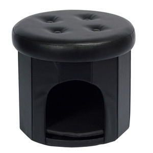 Bailey personalizado fábrica de mejor calidad venta al por Mayor moderno de pvc puro cuero plegable para mascotas casa Otomano - Product Image 3
