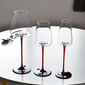 ร้อนขายอาหารเกรดยุโรปแก้วคริสตัลออกแบบใหม่แก้วไวน์แดงชุดแว่นตาแชมเปญไร้สารตะกั่ว