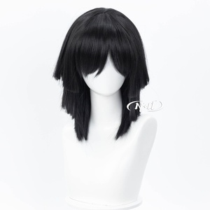 Peluca de <span class=keywords><strong>Cosplay</strong></span> de <span class=keywords><strong>Iguro</strong></span> Obanai de la Marca ND, para Comic-con, Halloween, Disfraces, Resistente al Calor, Sin Encaje - Product Image 6