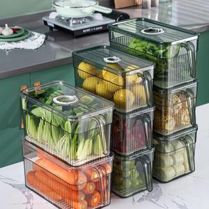WANUO Fridge Storage Container Fridge Organizer <b>Bin</b> <b>Plastic</b> Food Silver Ion Antibacterial Protection Fridge Food Container - Product Image 1