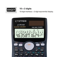 Calculatrice scientifique à grand écran, alimentée par piles, prix avantageux, pour les tests scolaires, en plastique, CTIFREE FX-991 MS