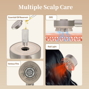 Peigne portable pour la croissance des <span class=keywords><strong>cheveux</strong></span> avec lumière rouge, masseur du cuir chevelu, applicateur d'huile, <span class=keywords><strong>brosse</strong></span> vibrante <span class=keywords><strong>à</strong></span> pince pour le soin des <span class=keywords><strong>cheveux</strong></span> - Product Image 5