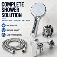 Pommeau de douche à main 3 fonctions, finition blanche, en ABS électroplaqué, avec tuyau de douche et support, compatible robinet, fabrication OEM ODM