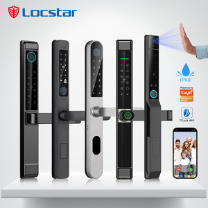 <span class=keywords><strong>Serrure</strong></span> de porte intelligente mince coulissante en aluminium Locstar, personnalisée, sécurisée, électronique, étanche, extérieure, numérique, TTlock, Tuya Wifi, avec empreinte digitale - Product Image 1