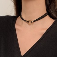 2024 nouveau noir ruban cygne clavicule chaîne femmes collier tour de cou anneau tempérament collier tour de cou collier Goth bijoux collier