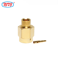 Precio de fábrica chapado en oro 50 Ohm SMA macho enchufe MACHO para RG405 SS405 RG402 SS402 RG141 Cable RF coaxial conectores coaxiales en Stock