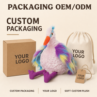Peluche d'oiseau brodée sur mesure, directement de l'usine, anti-stress, œuvre d'art, OEM ODM, poupée en peluche pour marques IP originales