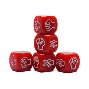 Dados de Acrílico Sólido de 20 mm, Personalizados con Diseño de Piedra, Papel y Tijera, para Juegos de Bar y Fiestas - Product Image 4