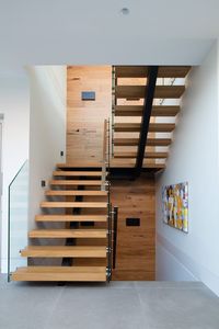 Escaliers intérieurs en bois personnalisés Escaliers modernes à simple/double poutre Mono Steel Stringer Flight <span class=keywords><strong>Escalier</strong></span> en bois massif - Product Image 6