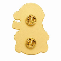 Broche de Noël en émail souple, motif de personnage de dessin animé mignon, épingle en métal plaqué or UV, souvenir de vacances personnalisé pour vêtements