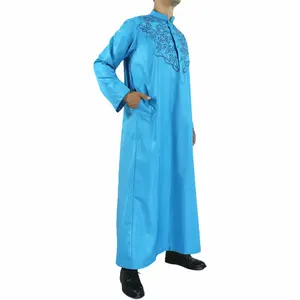Abaya ชุดเดรสมุสลิมของผู้ชาย,เสื้อคลุมลาย Thobe อาหรับผ้าทอปกาตาร์สำหรับผู้ชาย