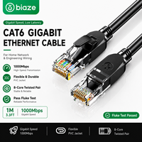 Câble Ethernet Cat6 Biaze RJ45 Mâle-Mâle, Cordon Réseau Gigabit Haute Vitesse pour Routeur, Commutateur, PC, Ordinateur Portable, Smart TV