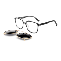 Lunettes de vue carrées classiques pour hommes, monture optique, logo personnalisé, vente en gros, lunettes de soleil polarisées magnétiques à clip pour hommes et femmes, usage quotidien en extérieur