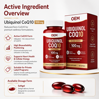 Gélules de CoQ10 Ubiquinol Premium pour un soutien biodisponible, CoQ10 actif de haute pureté, Complément de bien-être, Vente en gros OEM