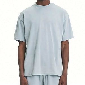 Custom Men's Fashion Oversized Knitted <b>Letter</b> Pattern Heavyweight T-Shirt High Quality 100% Cotton Streetwear - Product Image 3