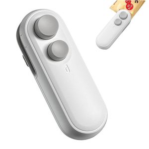 Custom Logo 2-in-1 Ceramic Kitchen Food <b>Snack</b> Mini Bag Sealer Hand Pressure Portable USB Rechargeable Airtight Cutter - Product Image 1