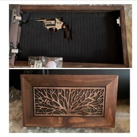 Armoire à armes en bois, décoration murale pour oiseaux, coffre-fort dissimulé pour ranger votre arme en toute sécurité à la vue de tous, meuble de rangement dissimulé avec tiroir