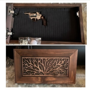 Armoire à armes en bois, décoration murale pour oiseaux, coffre-fort dissimulé pour ranger votre arme en toute sécurité à la vue de tous, meuble de rangement dissimulé avec tiroir - Product Image 3