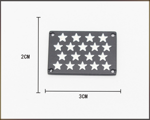 Plaque décorative rectangulaire personnalisable en alliage de zinc noir cousue à la main avec étoiles blanches pour sangles et accessoires de bagages - Product Image 4