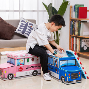 Bunter Stoff Faltbarer Kinder-Tiermotiv-Aufbewahrungshocker für das Schlafzimmer - Product Image 3