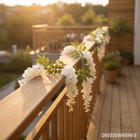 1.8M Untaian Bunga Wisteria Buatan 3 Rumbai Besar 6 Rumbai Kecil 34 Daun Dekorasi Pernikahan Rumah