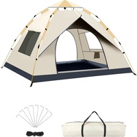 Tente de camping dôme automatique ultralégère, imperméable, portable, pour 3-4 personnes, une chambre, quatre saisons, pour l'extérieur