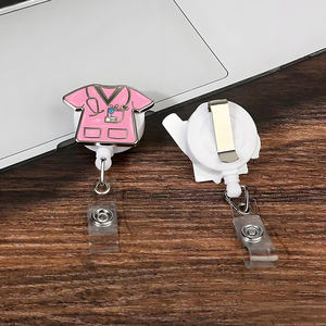 Insigne rotatif rétractable personnalisé pour infirmière Clip <span class=keywords><strong>d</strong></span>'identification médicale Accessoires en métal Plaques signalétiques pour travailleurs de la santé en métal - Product Image 2