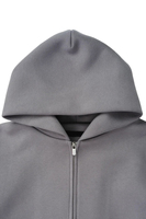 Sweat à capuche personnalisé 500G coupe boxy, double fermeture éclair, broderie Essentials, logo personnalisé en relief 3D, pour homme, fabricant OEM de streetwear