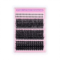 DIY Spikes Lash 320Clusters avec cils inférieurs, faux cils faits à la main en PBT, style européen pour un effet salon de cils, cils en fibres douces