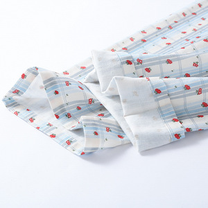 <span class=keywords><strong>Pigiama</strong></span> scozzese in garza di puro cotone in puro cotone stile pastorale traspirante e morbido per la fornitura di ODM primavera autunno estate - Product Image 4