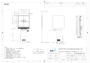 Modules d'affichage LCD TFT carrés de 1,44 pouce 128x128 -20 à 70 ℃   Température de fonctionnement <span class=keywords><strong>TN</strong></span> - Product Image 4