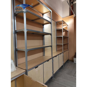 Aluminum Frame Heavy Duty Supermarket Dunnage <strong>Rack</strong> &amp; Wall Shelves for Home Decor Exhibition Shelving Office Retail Store - Product Image 3