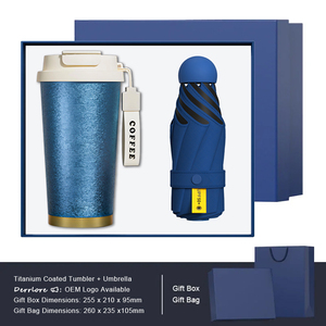 Set de Regalo de Vaso con Recubrimiento de Titanio y Paraguas Plegable, Artículos para Todo Clima para Viajeros y Distribución de Regalos Corporativos por Temporada - Product Image 2
