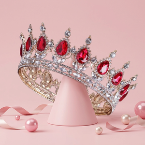 Corona di Lusso di Alta Qualità con Diamanti per Gioielli da Sposa, Decorazione per Torte e Regali Festivi, Corona di Fiori per Adulti - Product Image 1