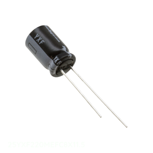 Authorized Distributor 25YXF220MEFC8X11.5 Through Hole 220 uF CAP ALUM 220UF 20% 25V RADIAL TH <b>Capacitor</b> - Product Image 1