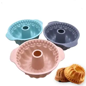 10 Inch Round Spiral Silicone Bundt Pan Mold Baking Kitchen Pastry Tools Silicone Cake Pans Non-Stick Bakeware Molds