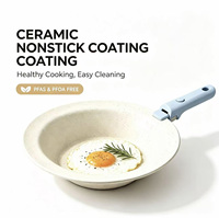 Poêle à frire antiadhésive en céramique et aluminium style coréen, forme soucoupe volante, multifonctionnelle, avec poignée amovible, résistante à la chaleur, pour la cuisine domestique