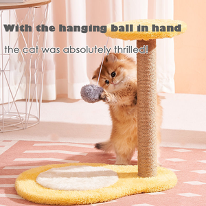 Griffoir vertical en sisal pour <span class=keywords><strong>chat</strong></span> - Tour à gratter extra durable avec jouets suspendus - Product Image 3