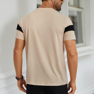 Fabricante de ropa, camisas de verano para hombre, camisetas de manga corta a juego de colores a la moda, camisa informal de poliéster con cuello redondo - Product Image 3