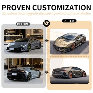 Kit carrosserie aérodynamique en carbone sec style AE pour <span class=keywords><strong>Lamborghini</strong></span> <span class=keywords><strong>Huracan</strong></span> LP610 <span class=keywords><strong>EVO</strong></span> : Lame avant, canards de pare-chocs, jupes latérales, diffuseur arrière - Product Image 2