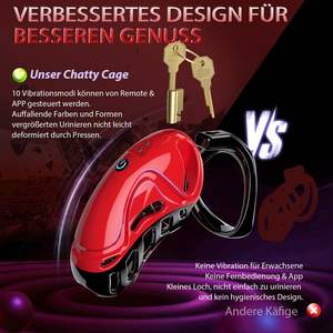 <span class=keywords><strong>Cage</strong></span> de chasteté vibrante avec 5 anneaux et 2 clés, jouet sexuel pour adultes avec verrouillage, contrôle par application et télécommande. - Product Image 5