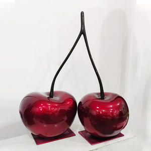 Grande statue de pomme cerise en résine fibre de verre moderne usine de <span class=keywords><strong>fruits</strong></span> colorés pour la décoration de Noël Design créatif doux - Product Image 4