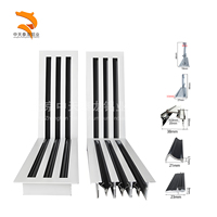 Diffuseur linéaire en aluminium épaissi pour climatisation centrale, grille d'aération